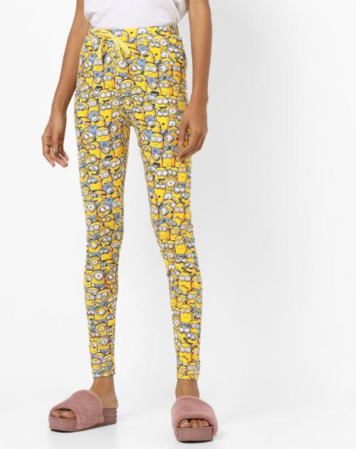 Minion Print Mid-Rise Leggings