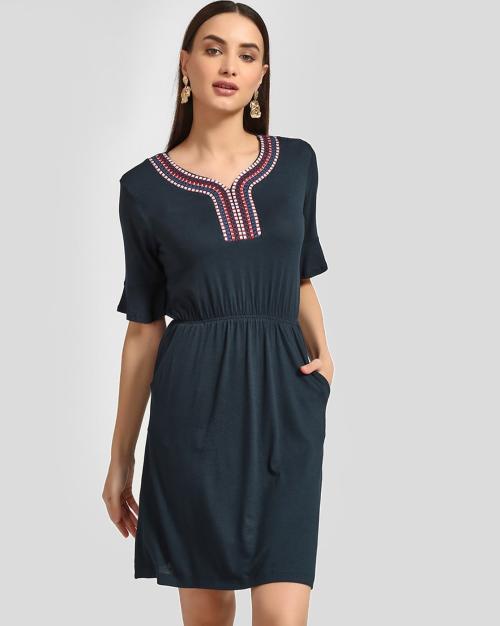 A-line Dress with Cinched Waist