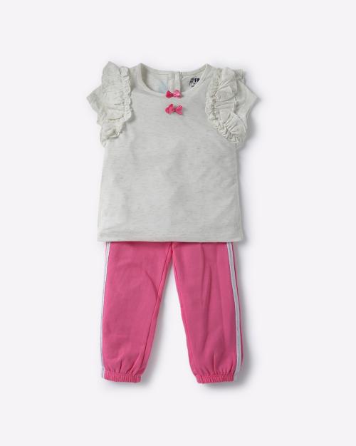 Round-Neck Top with Joggers Set