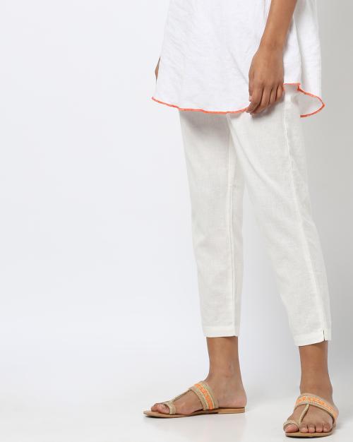 Ankle-Length Pants with Side Zip Closure