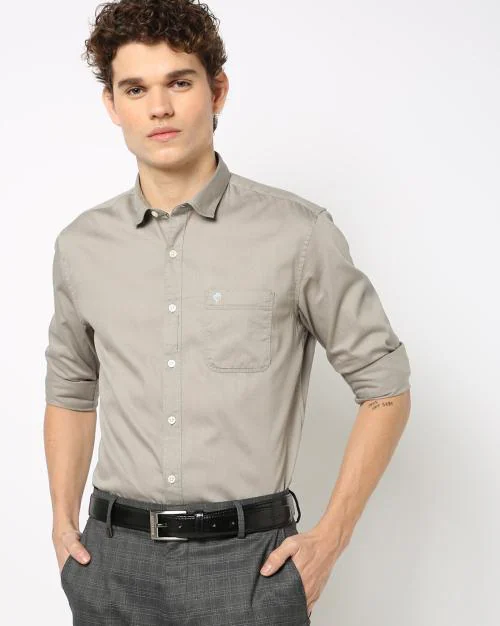 Cotton Shirt with Patch Pocket