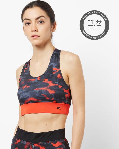 Printed Criss-Cross Back Sports Bra