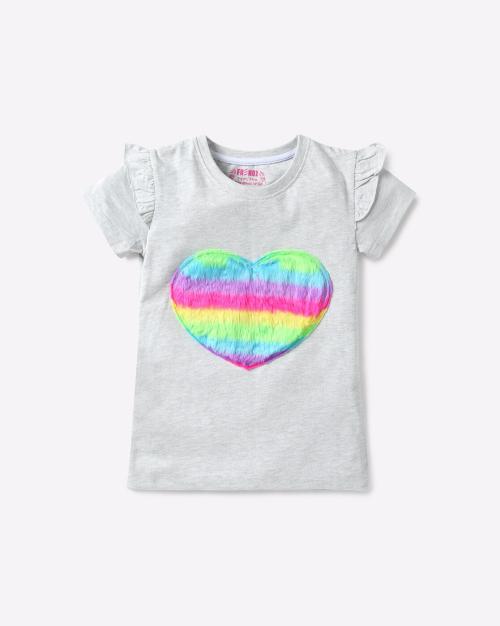 Applique T-shirt with Ruffles