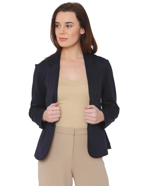 Single-Breasted Blazer with Notched Lapel