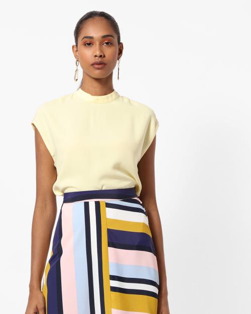 High-Neck Top with Extended Sleeves