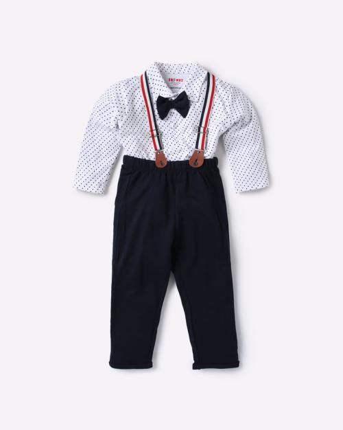 Dungaree with Printed Shirt & Bow