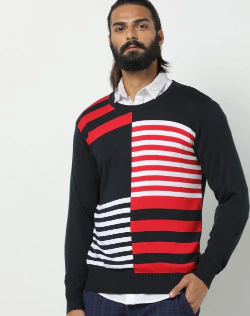 Striped Crew-Neck Sweater