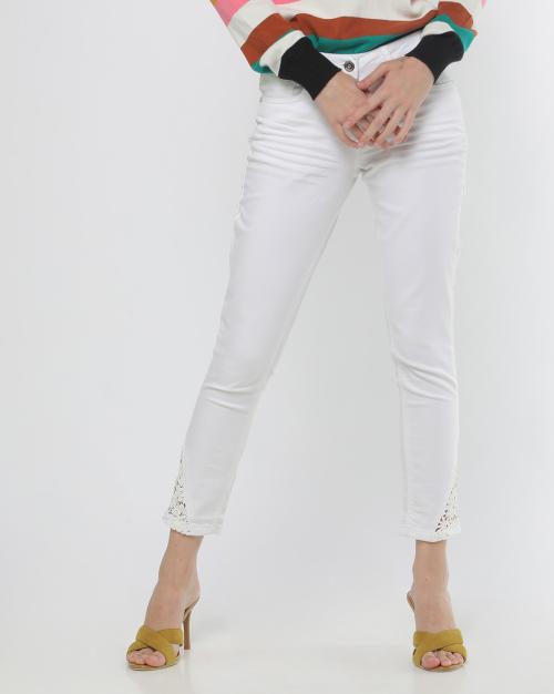 Skinny Fit Jeans with Lace Detail