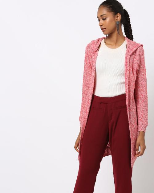 Textured Open-Front Kit Hooded Shrug