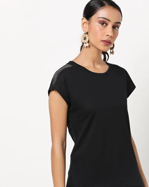 Embellished Top with Extended Sleeves