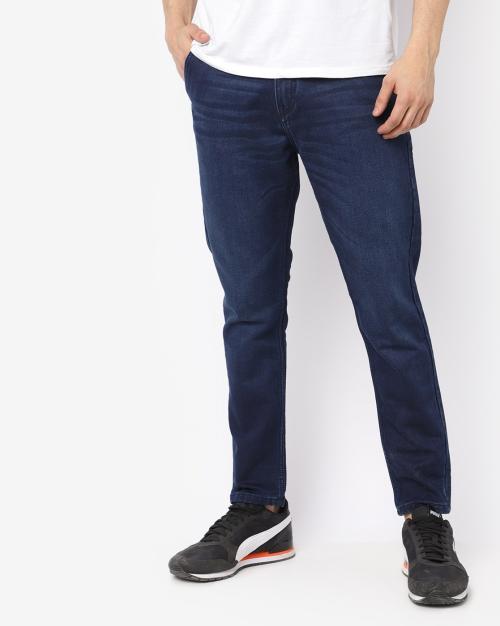 mid rise washed jeans