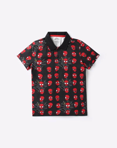 Spider Man Print Polo T-shirt