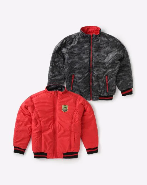 Reversible Zip-Front Puffer Jacket