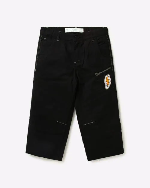 Mid-Rise Panelled Trousers with Zip Pocket