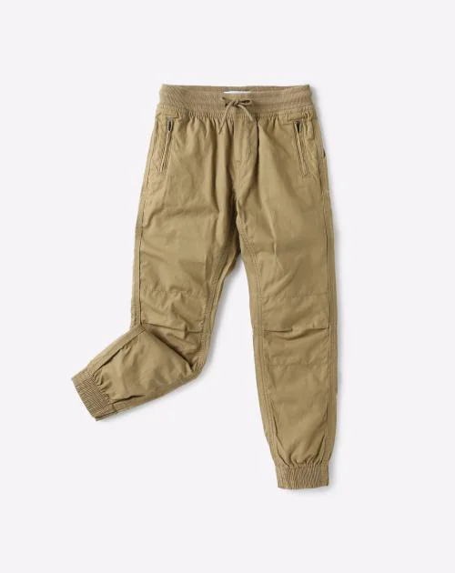 Textured Jogger Pants with Elasticated Drawstring Waistband