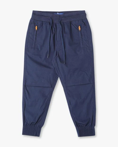 Textured Jogger Pants with Elasticated Drawstring Waistband