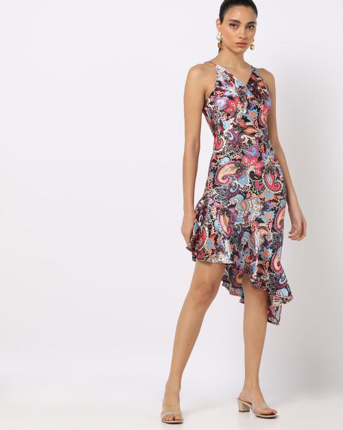 Paisley Print Strappy Bodycon Dress