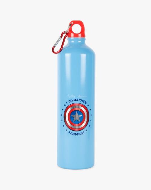 Captain America Print Water Bottle with Carabine