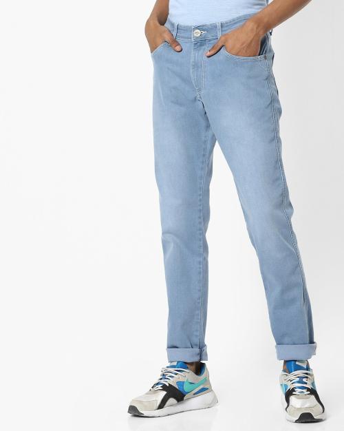 Lightly Washed Mid-Rise Jeans