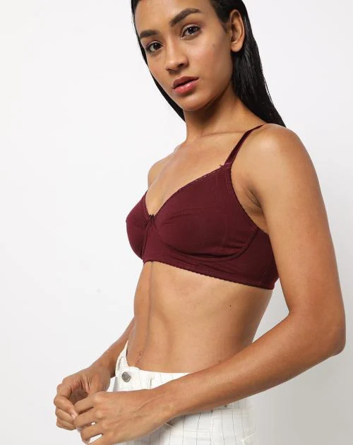 Cut & Sew Bra with Lace Inserts