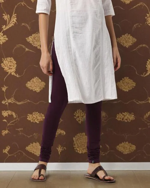 Mid-Rise Leggings with Elasticated Waist