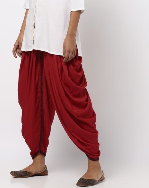 Dhoti Pants with Drawstring Waistband