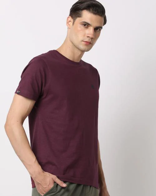 Regular Fit Slub Knit Crew-Neck T-Shirt