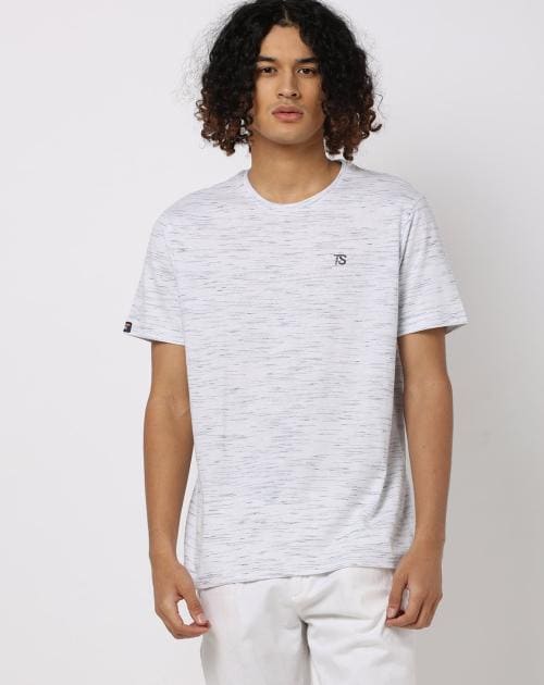 Regular Fit Heathered Crew-Neck T-Shirt