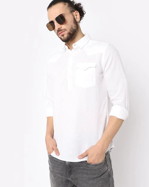 Slim Fit Shirt with Flap Pocket