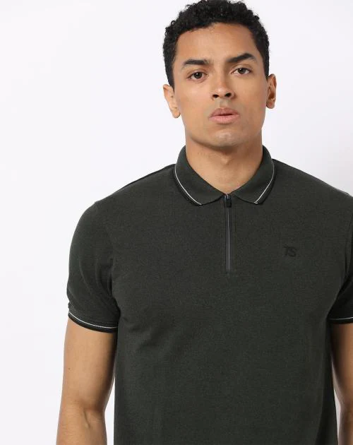 Regular Fit Polo T-Shirt with Ribbed Hems