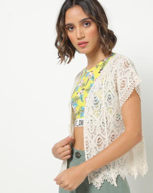 Front-Open Crochet Shrug