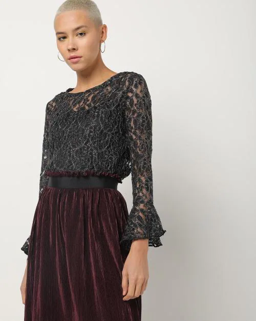 Lace Top with Bell Sleeves