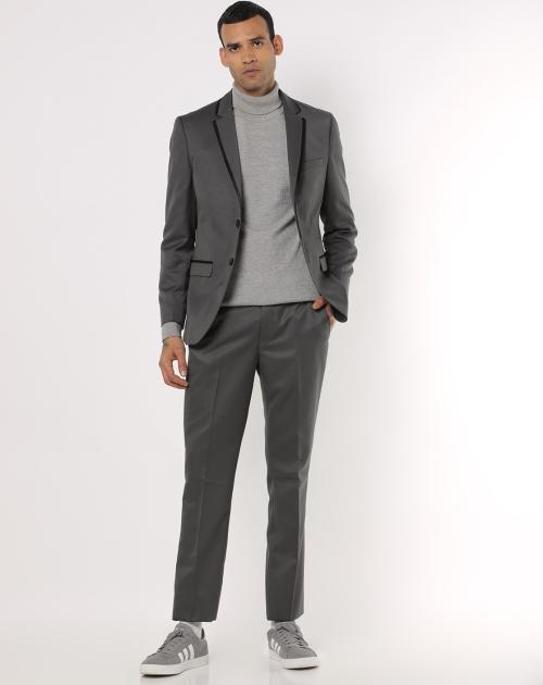 Textured Slim Fit 2-Piece Suit Set
