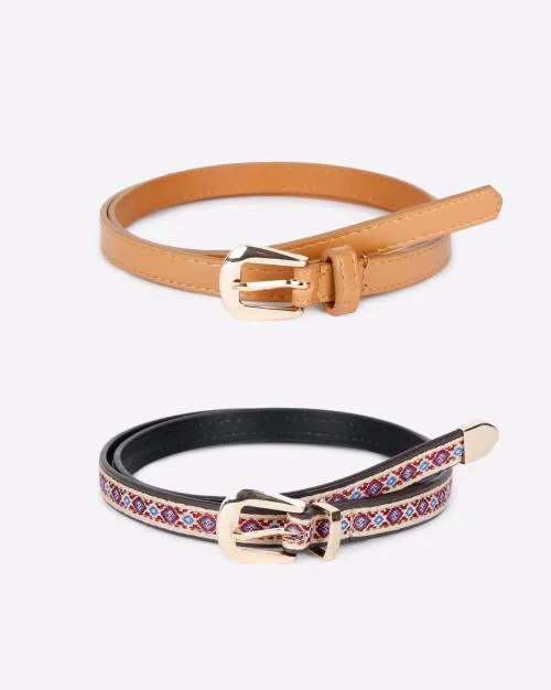 Pack of 2 Belts with Buckle