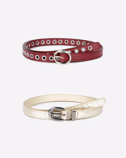 Pack of 2 Belts with Buckle