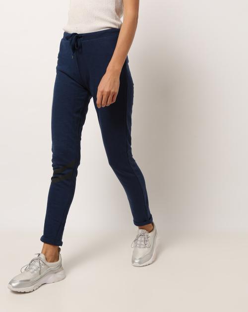 Drawstring Track Pants with Contrast Stripes