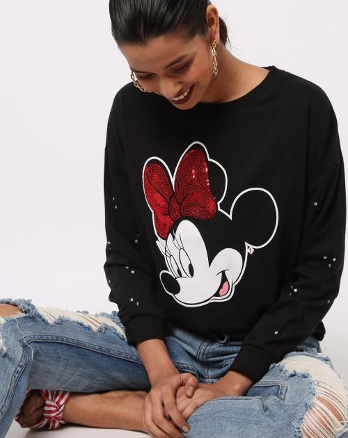 Minnie Mouse Print Sweatshirt