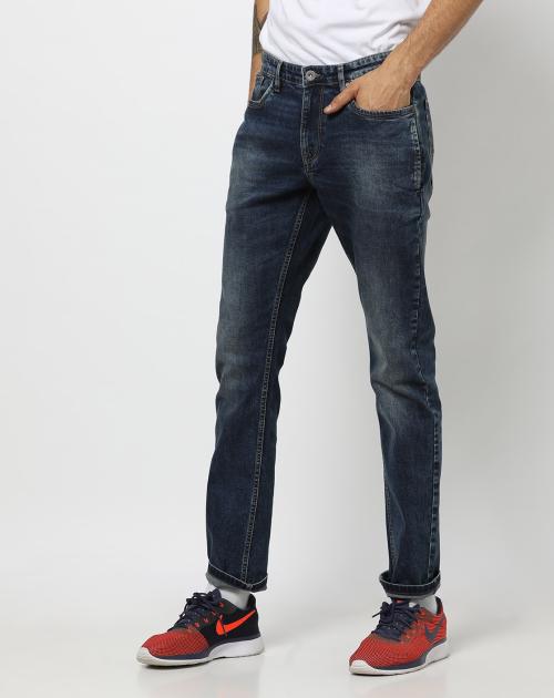 mid wash slim fit jeans