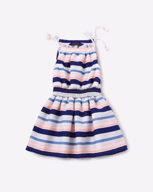 Striped Strappy Fit & Flare Dress