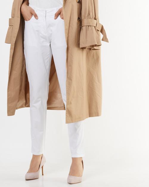 High-Rise Ankle-Length Chinos