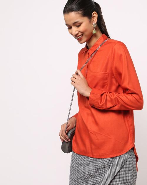 Shirt with High-Low Hem