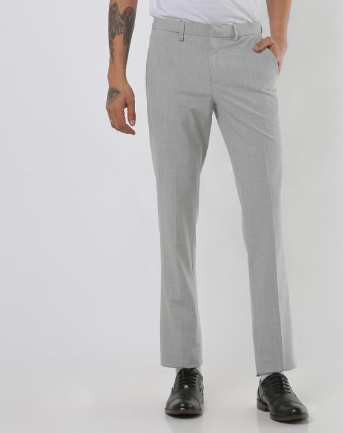 Textured Slim Fit Trousers