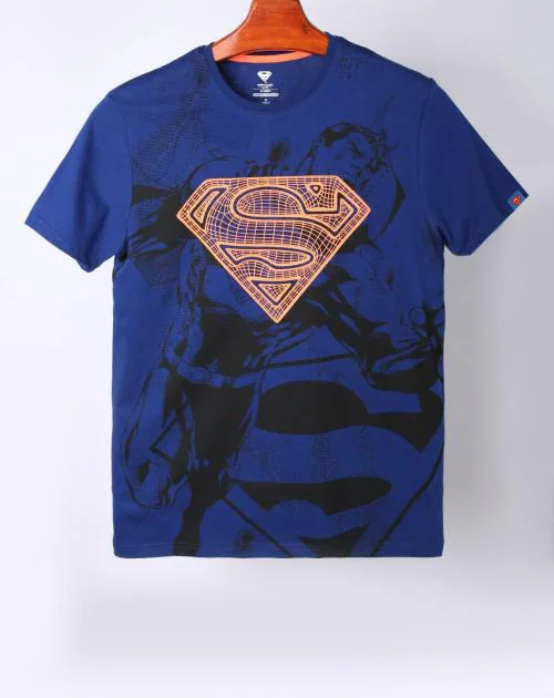 Regular Fit Superman Graphic Print Crew-Neck T-Shirt