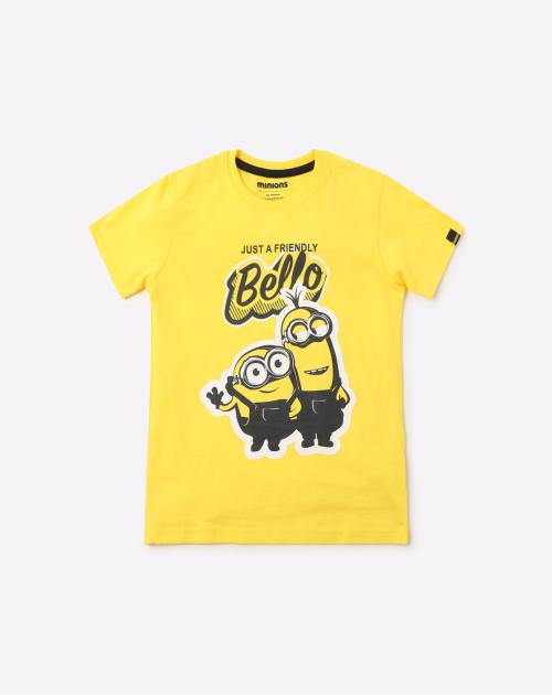 Minions Print Round-Neck T-shirt