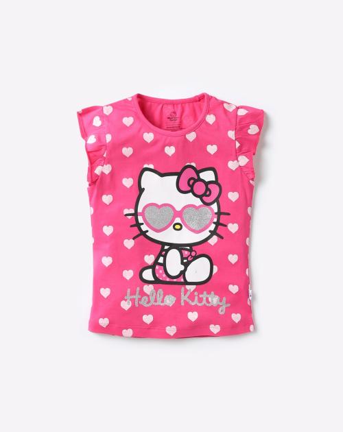 Hello Kitty Graphic Print Round-Neck T-shirt