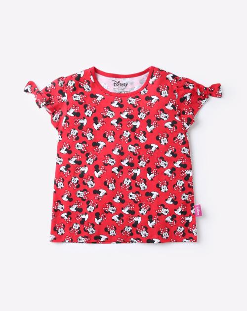 Minnie Mouse Print Crew-Neck T-shirt