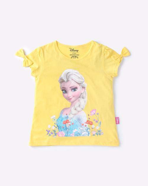 Frozen Elsa Print Crew-Neck T-shirt
