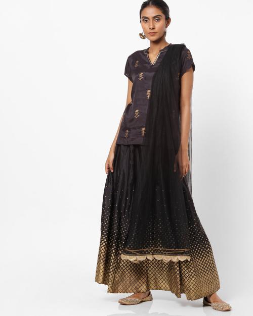 Textured Lehenga-Choli Set