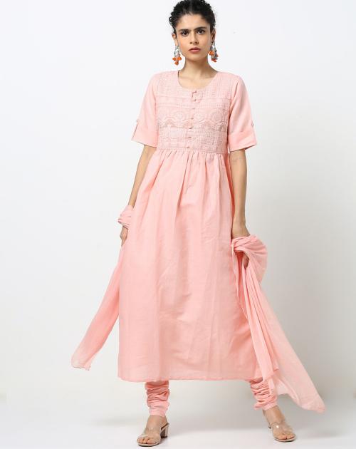 Anarkali Kurta with Churidar & Dupatta