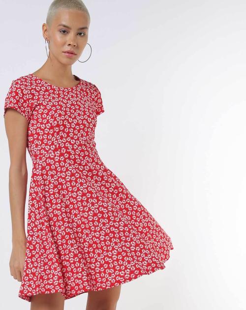 Floral Print Mini Skater Dress